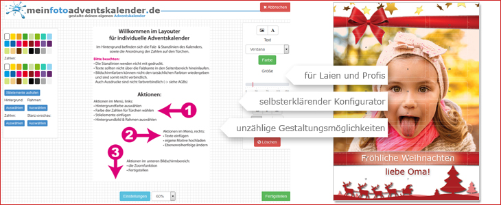 Foto Adventskalender gestalten Foto Adventskalender gestalten