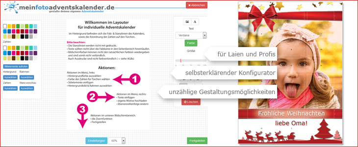 Foto Adventskalender gestalten